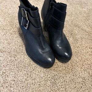 Clarks Black Ankle Boots with Buckle Detail